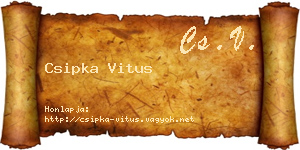 Csipka Vitus névjegykártya